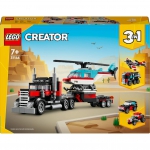LEGO - 31146 Creator 3-in-1 low loader with helicopter, construction toy