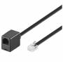 Wentronic - Goobay TEL 6P6C/RJ12, 10m Black telephony cable