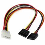 Startech - StarTech.com 12in LP4 to 2x SATA Power Y Cable Adapter