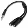 Startech - StarTech.com Slim Stereo Splitter Cable - 3.5mm Male to 2x 3.5mm Female