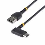 Startech. Com 6ft (2m) Usb A To C Charging Cable Right Angle - StarTech.com 6ft (2m) USB A to C Charging Cable Right Angle - Heavy Duty Fast Charge USB-C Cable - Black USB 2.0 A to Type-C - Rugged Aramid Fiber - 3A - USB Charging Cord